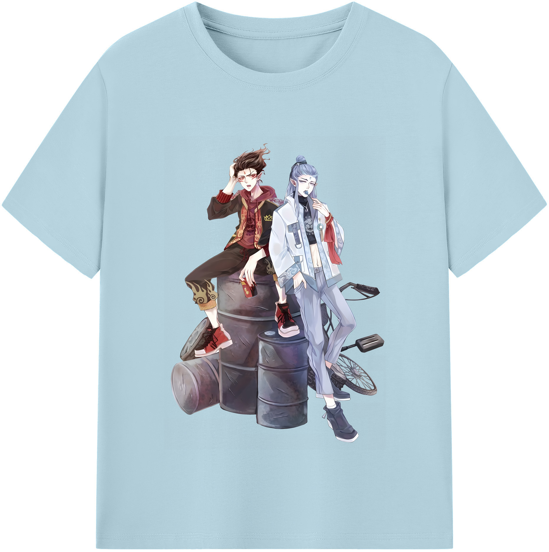 （画像用） Ne Zha 2 ナタ 魔童の大暴れ 綿100％半袖Tシャツ（フロントプリント）